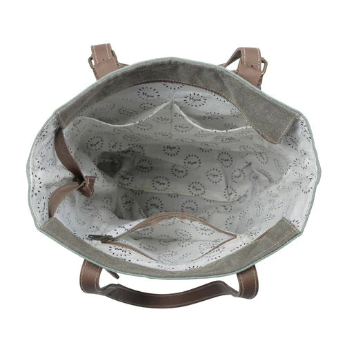 Myra Bag Dusk Green Caelum Canvas Tote Bag  S-4756