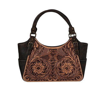 Myra Bag Rolling Plains Leather Hand-Tooled Purse S-8694