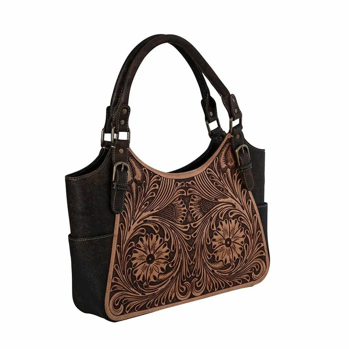 Myra Bag Rolling Plains Leather Hand-Tooled Purse S-8694