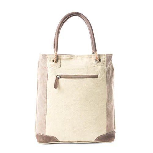 Myra Bag Sepia Tan Aster Desert Print Canvas Tote Bag S-4792