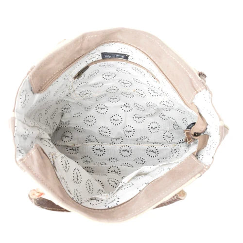 Myra Bag Sepia Tan Aster Desert Print Canvas Tote Bag S-4792