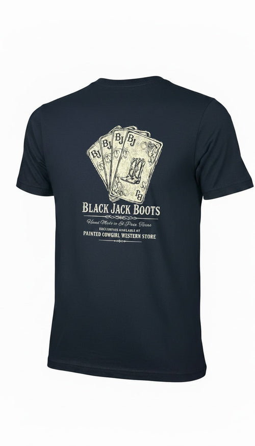 Painted Cowgirl X Black Jack Boots Exclusive Black Tee Shirt