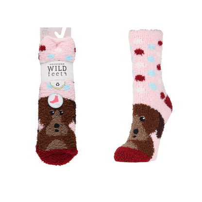 Platinum Jnr 2 Prs Hanging Fluffy Socks: Dog