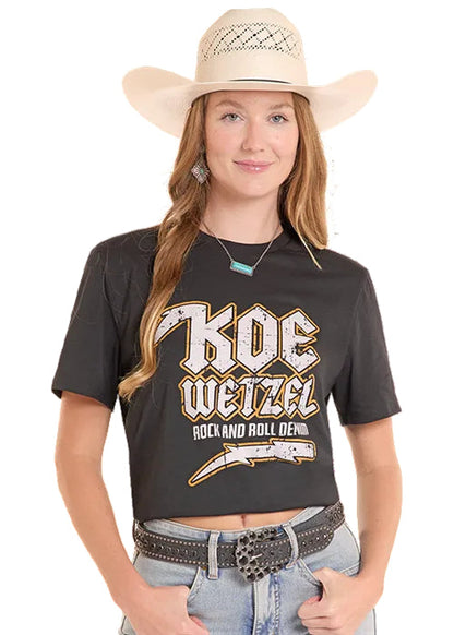 Rock & Roll Cowboy x Koe Wetzel Black Graphic Tee Shirt BU21T09154