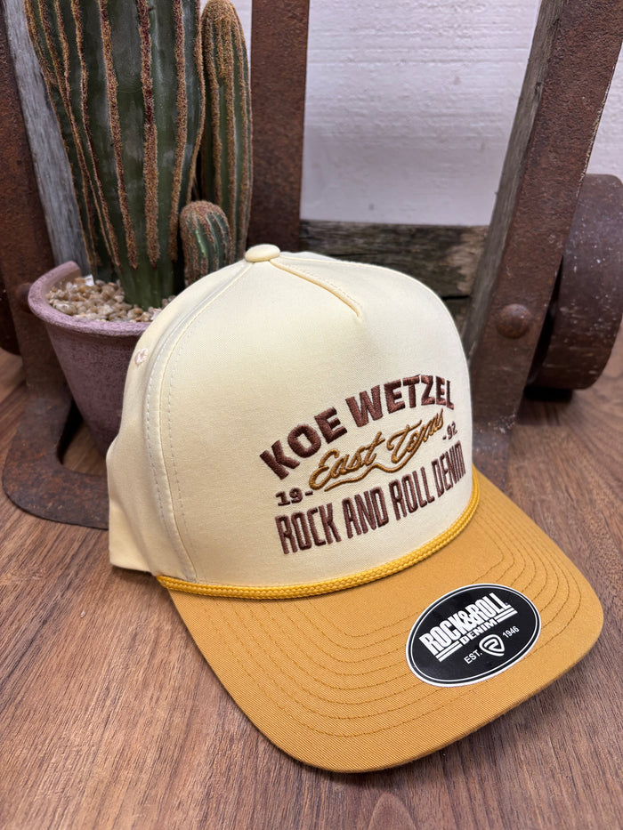 Rock & Roll Denim x Koe Wetzel Mustard & Pale Yellow 'East Texas' Snapback Ball Cap BU40X09331