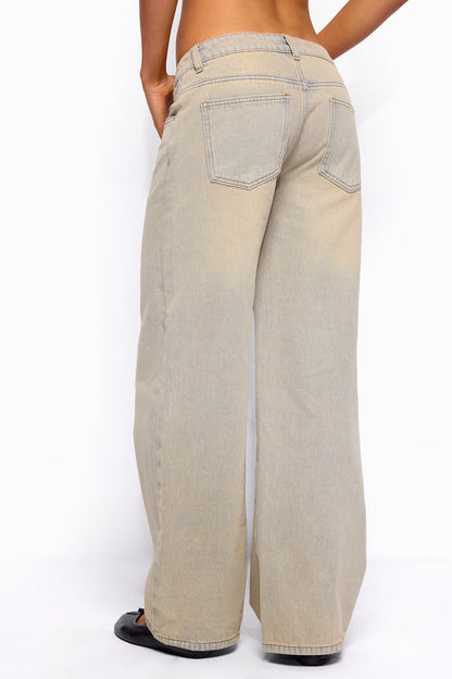 Raelynn Washed Low Rise Baggy Jeans