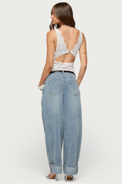 Araura Lace Velvet Floral Top