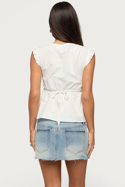 Meadow Linen Look Lacey Top