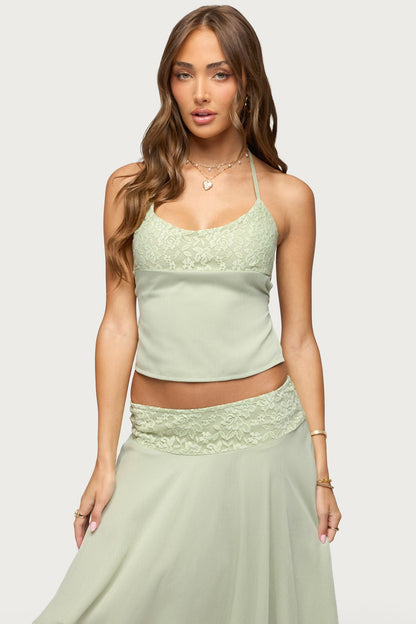 Evia Lacey Backless Halter Top