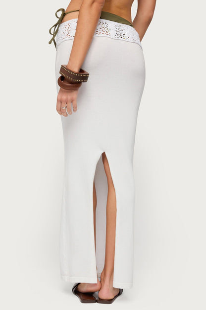 Maven Crochet Waist Knit Maxi Skirt