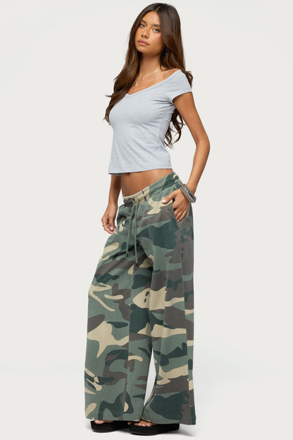 Allen Camo Wide Leg Sweatpants