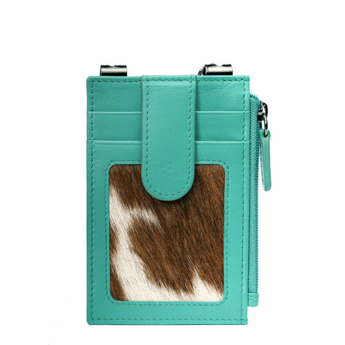 Sidekick V2 Turquoise Hair-On Genuine Leather Security Wallet 1070H-Turq