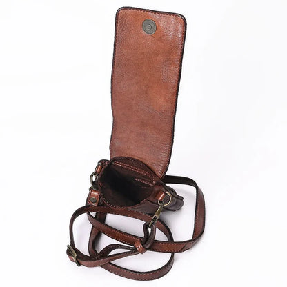 Spaghetti Western Brown Genuine Leather Cell Phone Purse SWC204BRN