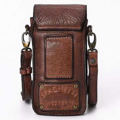 Spaghetti Western Brown Genuine Leather Cell Phone Purse SWC204BRN