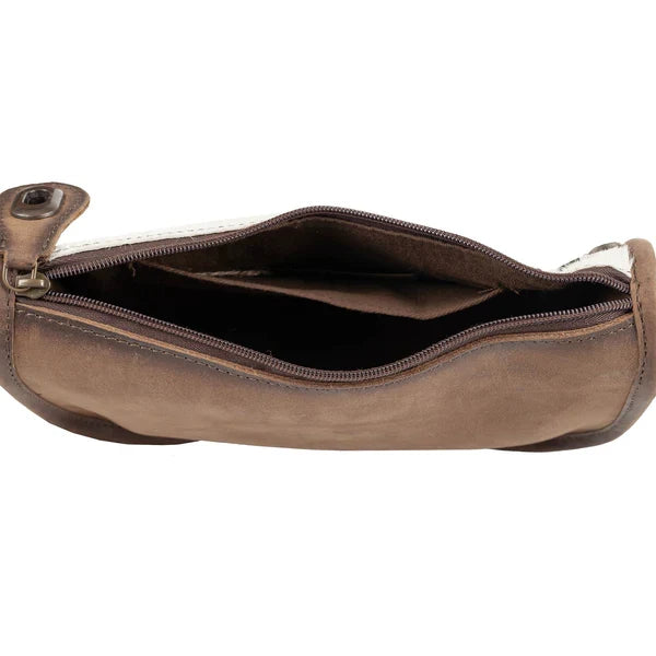 STS Ranchwear Emmy Hair-On Cowhide & Brown Genuine Leather Crossbody Purse STS34296