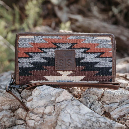 STS Ranchwear Guadalupe Serape Genuine Leather Bi-Fold Zip Wallet STS64747