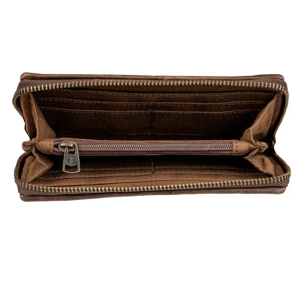 STS Ranchwear Guadalupe Serape Genuine Leather Bi-Fold Zip Wallet STS64747