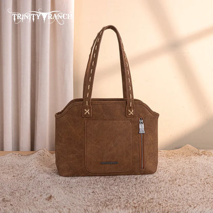 Trinity Ranch Genuine Cowhide Tooled Western Purse TR199G-8260CF