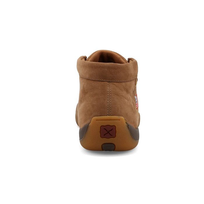Twisted X Men's Camel Brown & 1776 American Flag Leather Chukka Driving Moc MDM0110