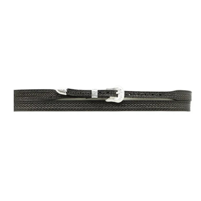Twister Black Tooled Basket Weave Leather Hat Band 0234601