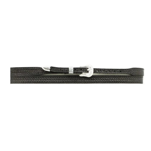 Twister Black Tooled Basket Weave Leather Hat Band 0234601