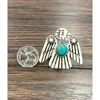 Western Big Thunderbird Turquoise Ring 730389