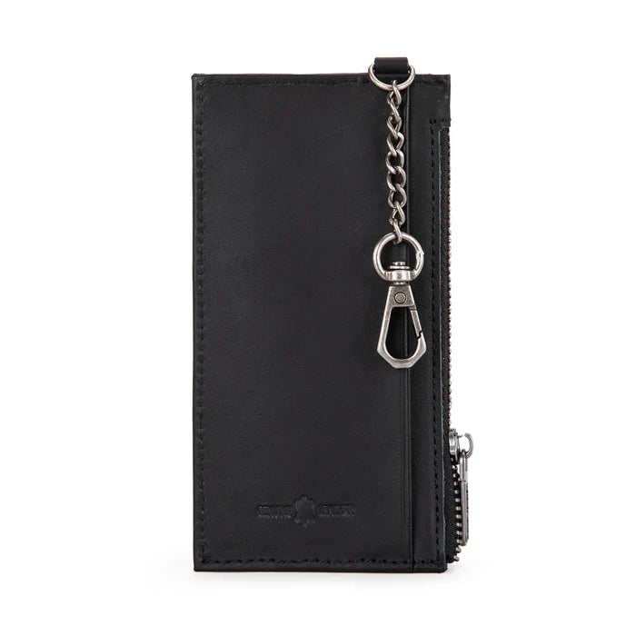 Wrangler Black Genuine Leather Card Case Split Key Ring Wallet WGW-W1004BK