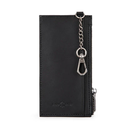 Wrangler Black Genuine Leather Card Case Split Key Ring Wallet WGW-W1004BK