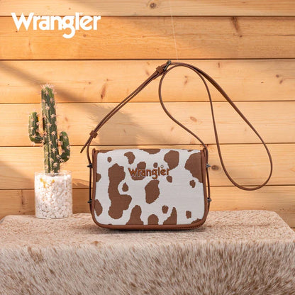 Wrangler Brown Cow Print Crossbody Purse WG301-1833