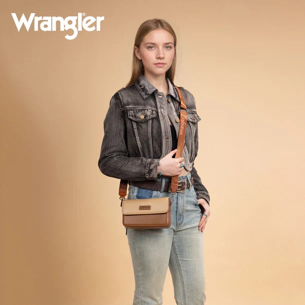 Wrangler Brown Dual Tone Small Crossbody Wallet WG320-206BR