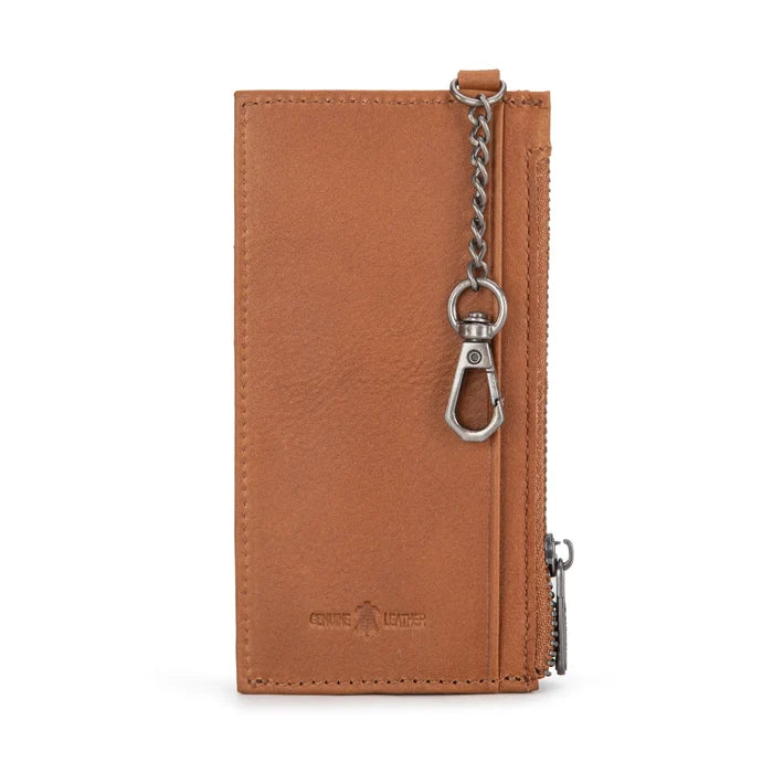 Wrangler Brown Genuine Leather Card Case Split Key Ring Wallet WGW-W1004BR