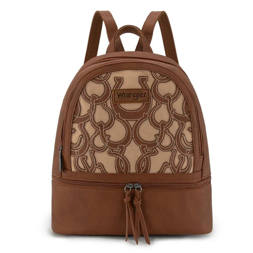 Wrangler Brown & Tan Horseshoe Cutout Backpack WG292-9110BR