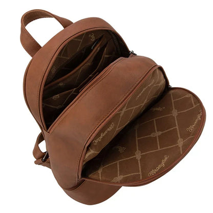 Wrangler Brown & Tan Horseshoe Cutout Backpack WG292-9110BR