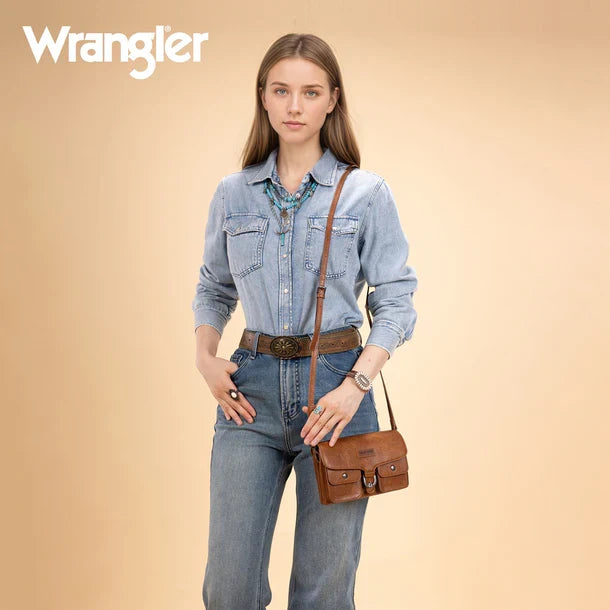Wrangler Brown Vintage Inspired Crossbody Bag WG320-209BR