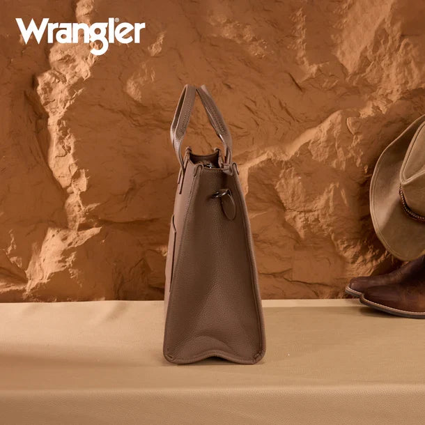 Wrangler Camel Brown Crossbody Large Work Tote with Zippered Pouch WG390-8110