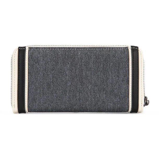 Wrangler Dark Jean Chevron Contrast Stitch Wristlet Clutch Wallet WG456-W130DJN