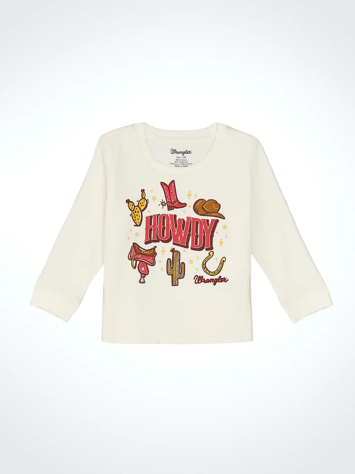 Wrangler Infant Off White 'Howdy' Western Crewneck Sweatshirt 112367895