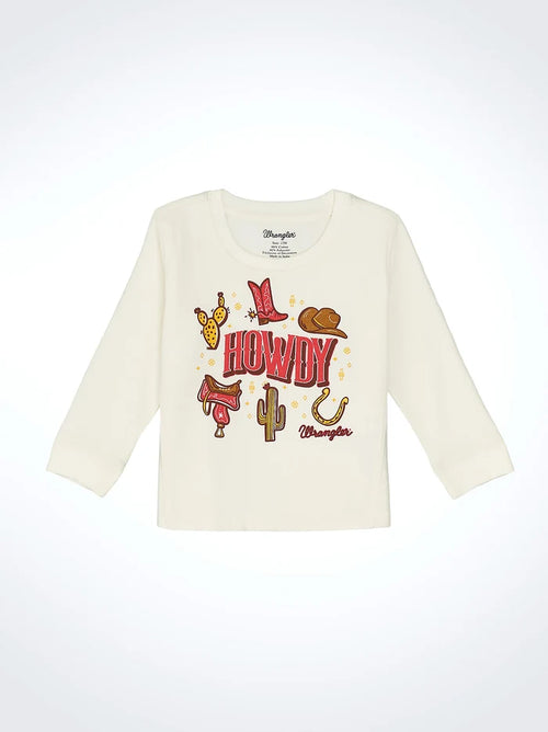 Wrangler Infant Off White 'Howdy' Western Crewneck Sweatshirt 112367895