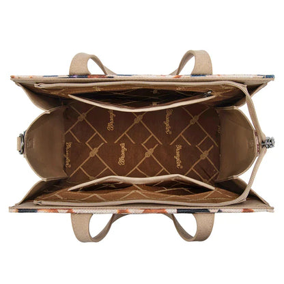 Wrangler Khaki Aztec Print Crossbody Tote WG302-8130KH