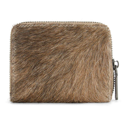 Wrangler Khaki Genuine Hair-On Cowhide Zip-Around Wallet WG322-W088KH