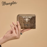 Wrangler Khaki Genuine Hair-On Cowhide Zip-Around Wallet WG322-W088KH