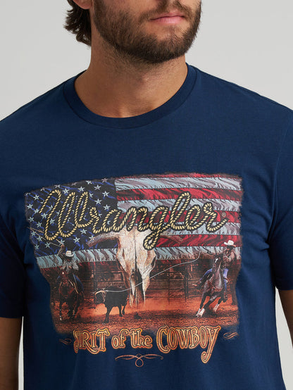 Wrangler Men's Navy Blue 'Spirit of the Cowboy' Graphic Tee Shirt 112375764