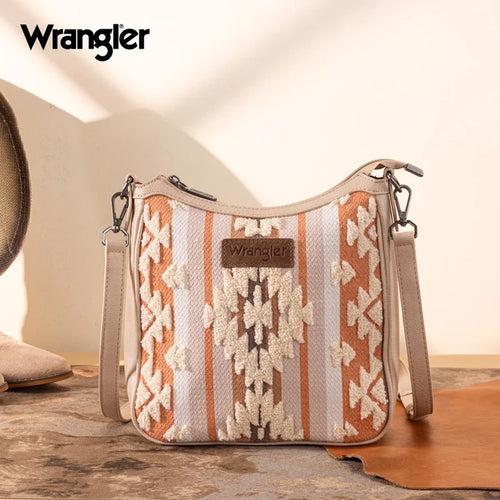 Wrangler Sherpa Aztec Canvas Crossbody Purse WG313-2003TN