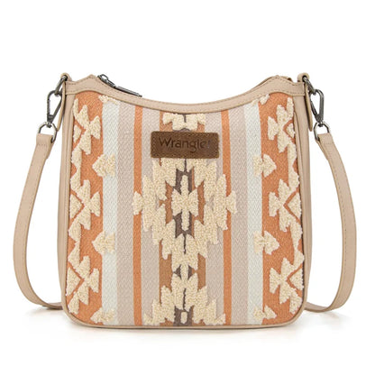 Wrangler Sherpa Aztec Canvas Crossbody Purse WG313-2003TN