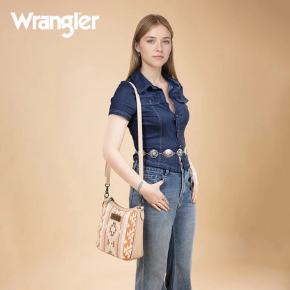 Wrangler Sherpa Aztec Canvas Crossbody Purse WG313-2003TN