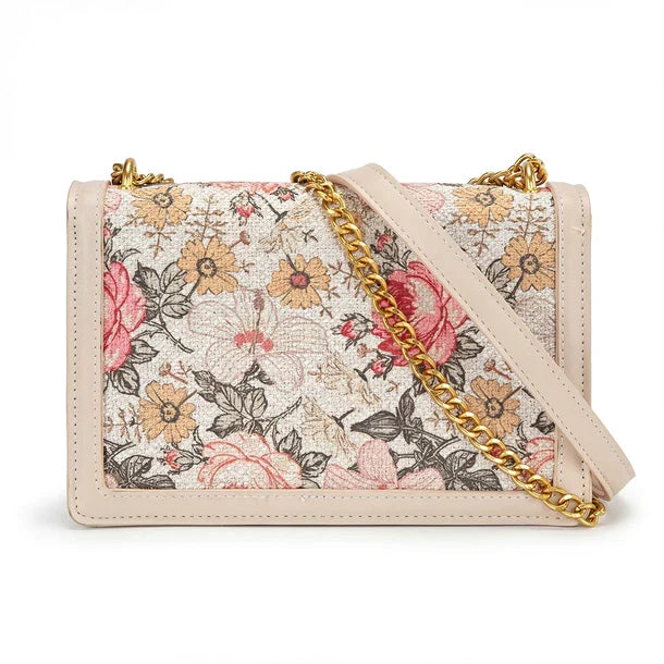 Wrangler Tan Floral Print Chain Crossbody Bag WG438-2365TN
