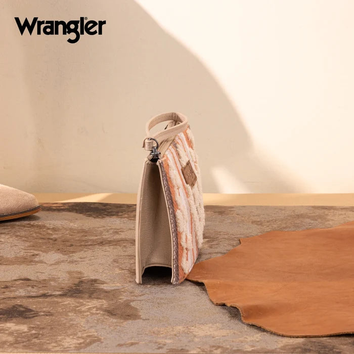 Wrangler Tan Sherpa Aztec Canvas Clutch Wallet WG313-181TN