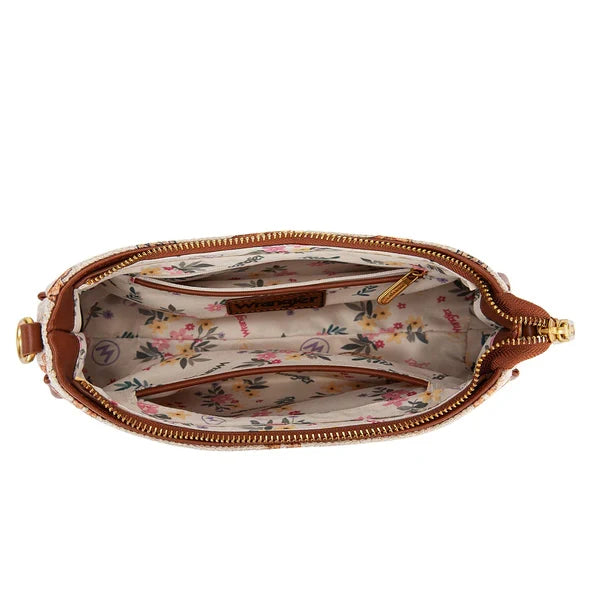 Wrangler Tan Western Cowgirl Print Chain Accent Shoulder Bag WG524-8633TN