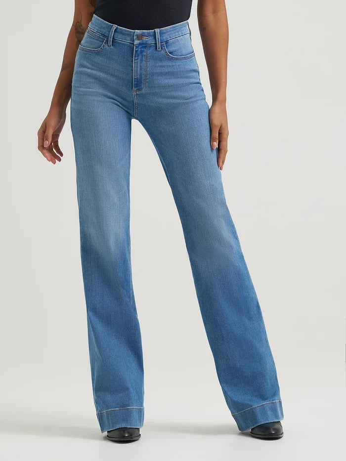 Wrangler Women's Bespoke Bristol Medium Wash High-Rise Trouser Jeans 112374972
