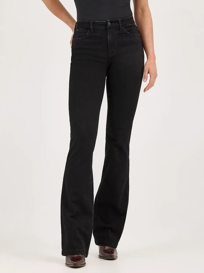 Wrangler Women's Bespoke Leighton Black High-Rise Boot Cut Jeans 112371949